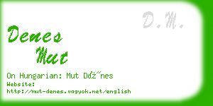 denes mut business card